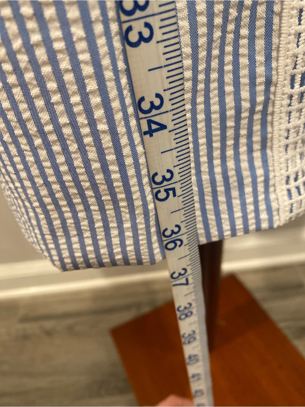 London Times Blue and White Striped Lace-Trim Shift Dress - Picture 4 of 4